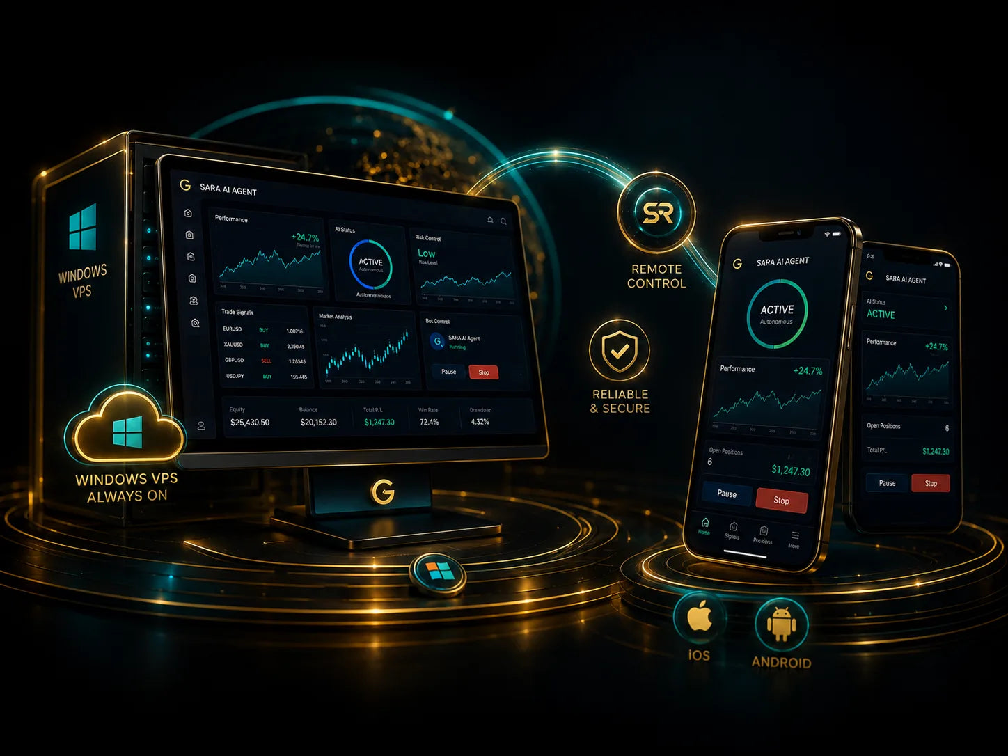 Windows VPS and mobile control